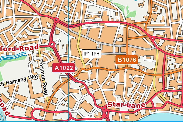 IP1 1PH map - OS VectorMap District (Ordnance Survey)