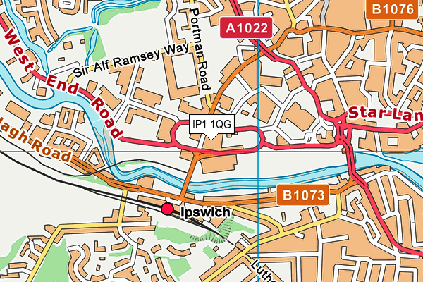 IP1 1QG map - OS VectorMap District (Ordnance Survey)