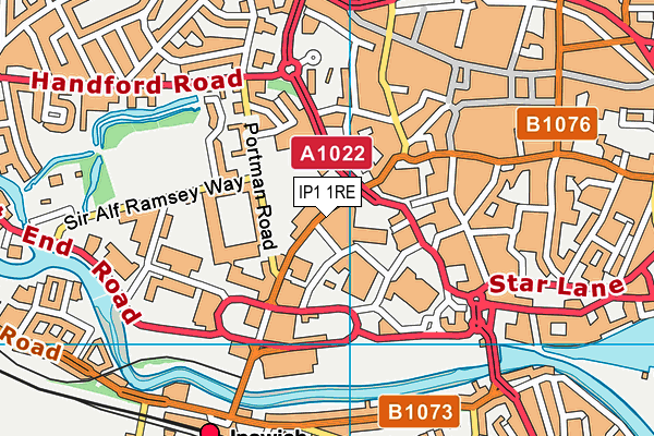 IP1 1RE map - OS VectorMap District (Ordnance Survey)