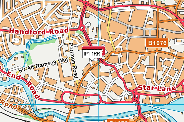 IP1 1RR map - OS VectorMap District (Ordnance Survey)