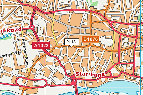 IP1 1SL map - OS VectorMap District (Ordnance Survey)