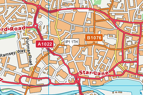 IP1 1TH map - OS VectorMap District (Ordnance Survey)