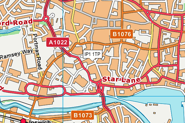 IP1 1TP map - OS VectorMap District (Ordnance Survey)