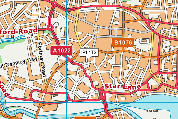 IP1 1TS map - OS VectorMap District (Ordnance Survey)