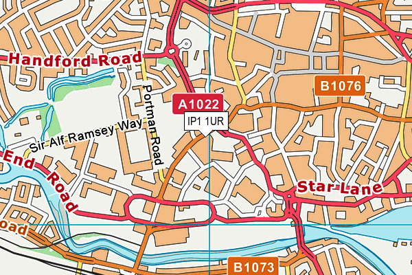 IP1 1UR map - OS VectorMap District (Ordnance Survey)