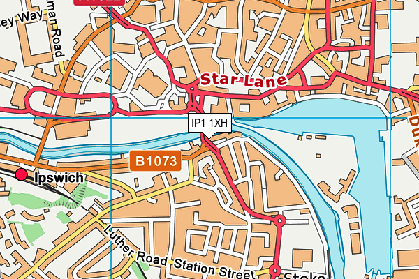 IP1 1XH map - OS VectorMap District (Ordnance Survey)