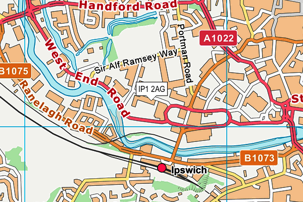 IP1 2AG map - OS VectorMap District (Ordnance Survey)