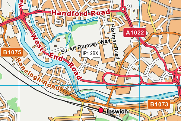 Better Gym (Ipswich) (Closed) map (IP1 2BX) - OS VectorMap District (Ordnance Survey)