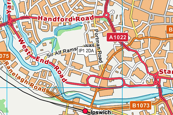 Ipswich Town (Portman Road) map (IP1 2DA) - OS VectorMap District (Ordnance Survey)