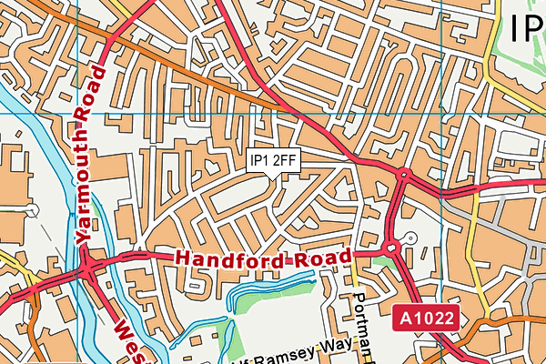 IP1 2FF map - OS VectorMap District (Ordnance Survey)