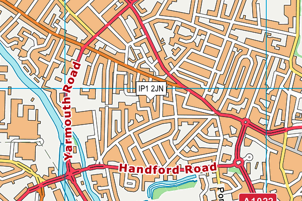 IP1 2JN map - OS VectorMap District (Ordnance Survey)