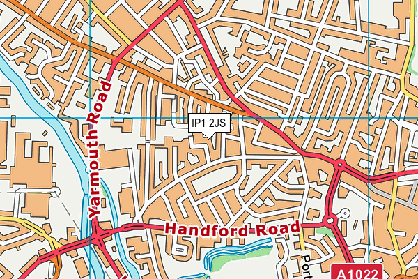 IP1 2JS map - OS VectorMap District (Ordnance Survey)