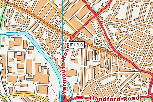 Handford Hall Primary School map (IP1 2LQ) - OS VectorMap District (Ordnance Survey)