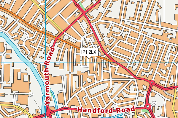 IP1 2LX map - OS VectorMap District (Ordnance Survey)