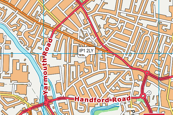 IP1 2LY map - OS VectorMap District (Ordnance Survey)