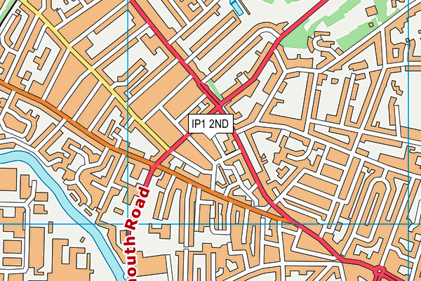IP1 2ND map - OS VectorMap District (Ordnance Survey)