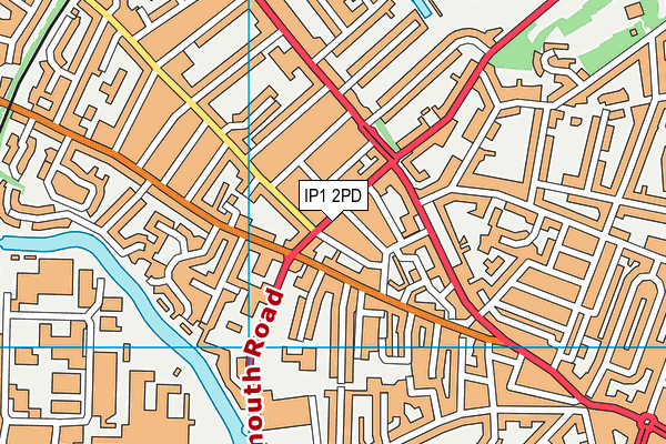 IP1 2PD map - OS VectorMap District (Ordnance Survey)