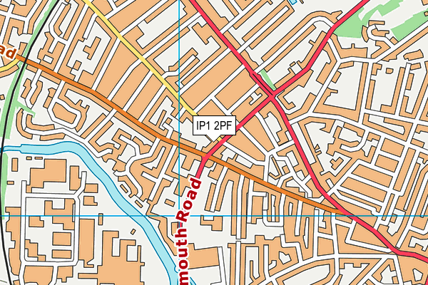 IP1 2PF map - OS VectorMap District (Ordnance Survey)