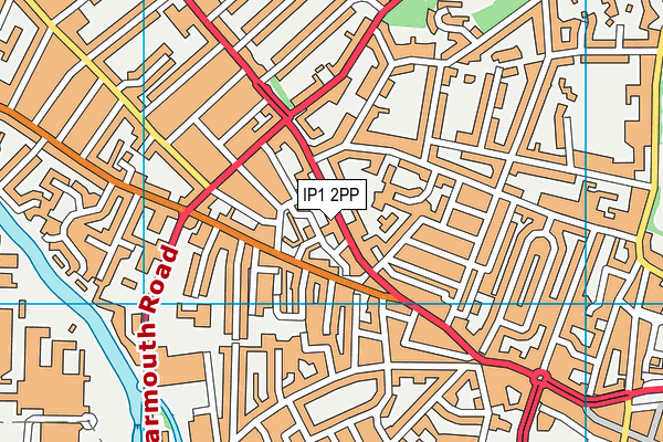 IP1 2PP map - OS VectorMap District (Ordnance Survey)