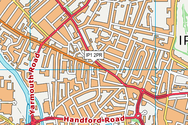 IP1 2PR map - OS VectorMap District (Ordnance Survey)