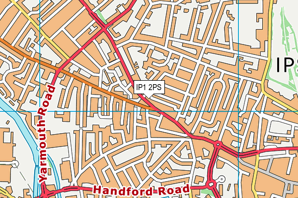 IP1 2PS map - OS VectorMap District (Ordnance Survey)