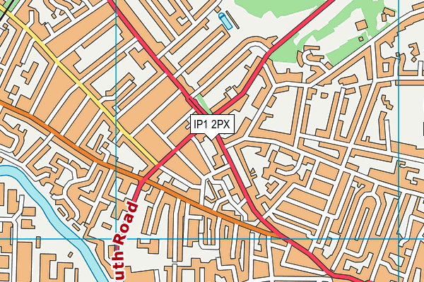 IP1 2PX map - OS VectorMap District (Ordnance Survey)