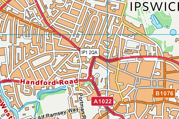 The Gym Ipswich (Closed) map (IP1 2QA) - OS VectorMap District (Ordnance Survey)