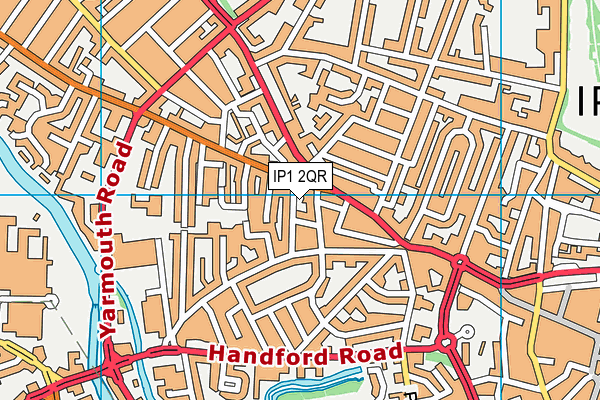 IP1 2QR map - OS VectorMap District (Ordnance Survey)