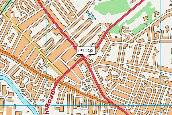 IP1 2QX map - OS VectorMap District (Ordnance Survey)