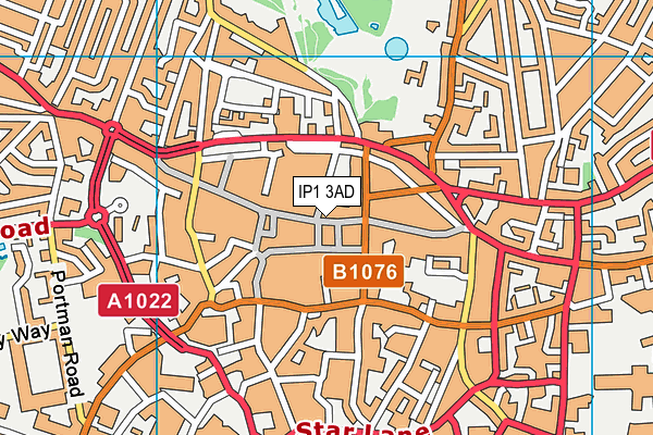 IP1 3AD map - OS VectorMap District (Ordnance Survey)