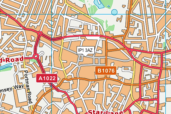 IP1 3AZ map - OS VectorMap District (Ordnance Survey)