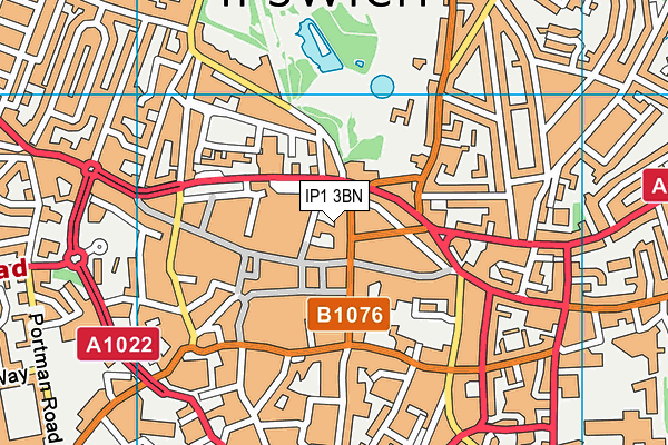 IP1 3BN map - OS VectorMap District (Ordnance Survey)