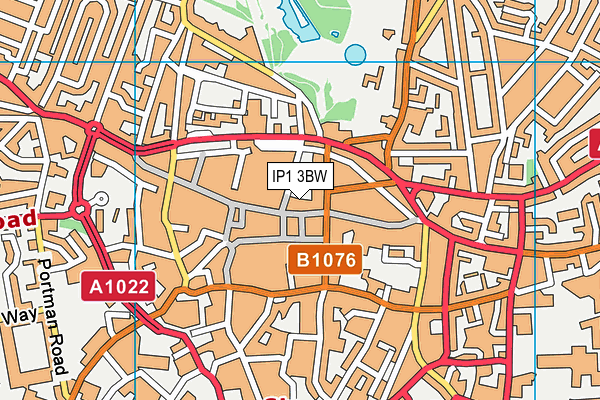 IP1 3BW map - OS VectorMap District (Ordnance Survey)