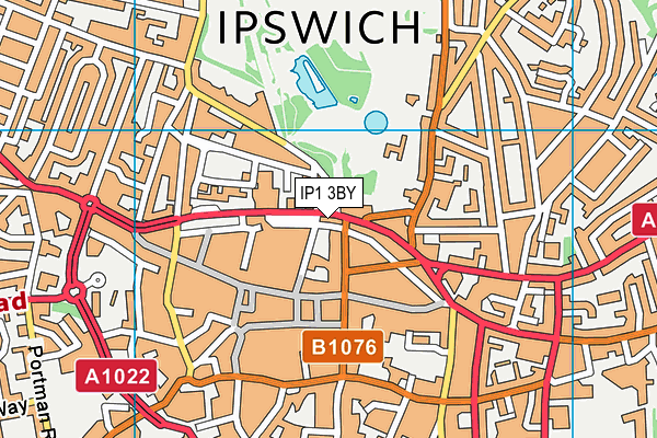 IP1 3BY map - OS VectorMap District (Ordnance Survey)