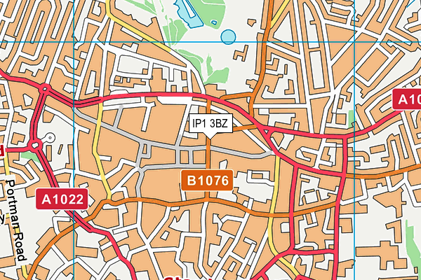 IP1 3BZ map - OS VectorMap District (Ordnance Survey)