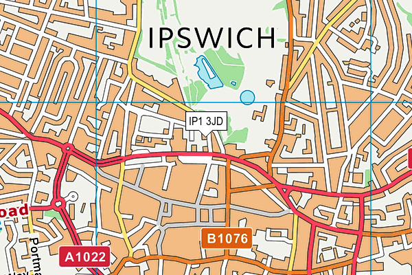 IP1 3JD map - OS VectorMap District (Ordnance Survey)