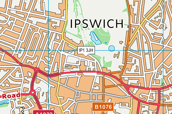 IP1 3JH map - OS VectorMap District (Ordnance Survey)