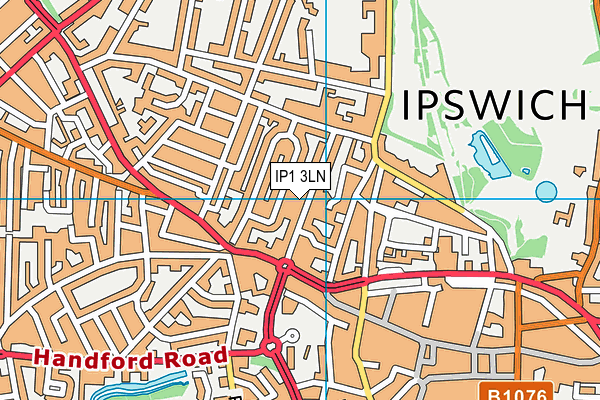 IP1 3LN map - OS VectorMap District (Ordnance Survey)