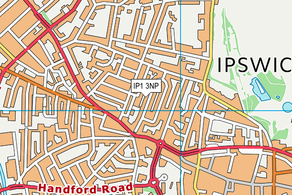 IP1 3NP map - OS VectorMap District (Ordnance Survey)