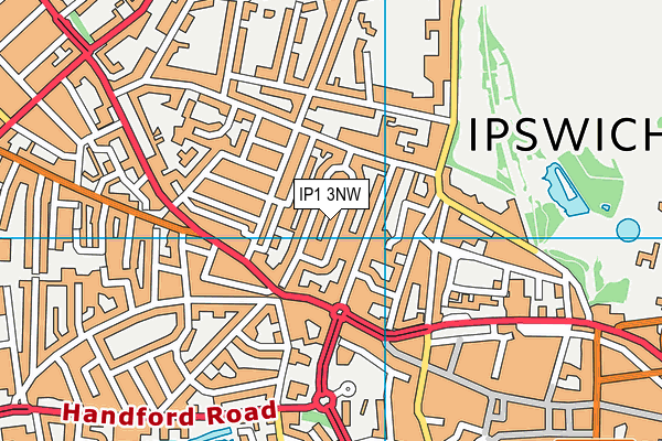 IP1 3NW map - OS VectorMap District (Ordnance Survey)