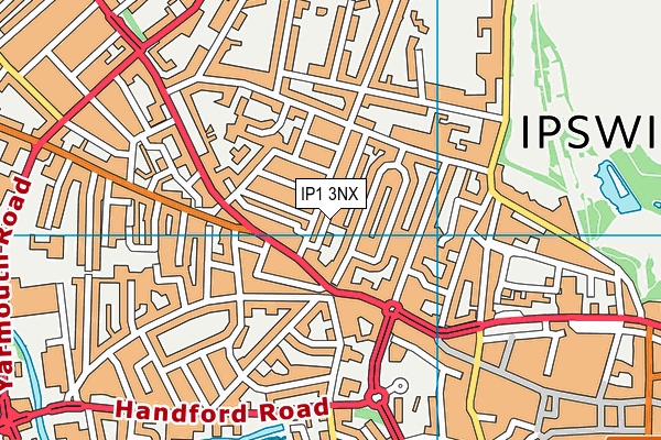 IP1 3NX map - OS VectorMap District (Ordnance Survey)