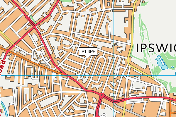 IP1 3PE map - OS VectorMap District (Ordnance Survey)