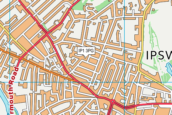 IP1 3PG map - OS VectorMap District (Ordnance Survey)