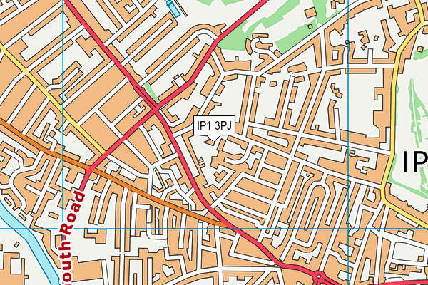 IP1 3PJ map - OS VectorMap District (Ordnance Survey)