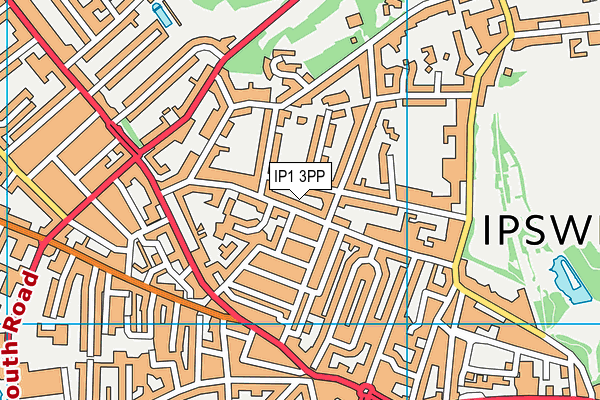 IP1 3PP map - OS VectorMap District (Ordnance Survey)