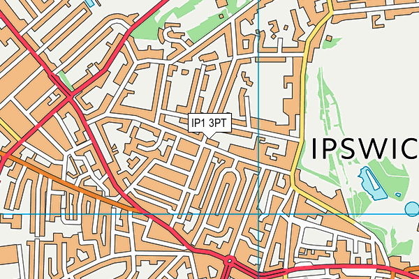 IP1 3PT map - OS VectorMap District (Ordnance Survey)