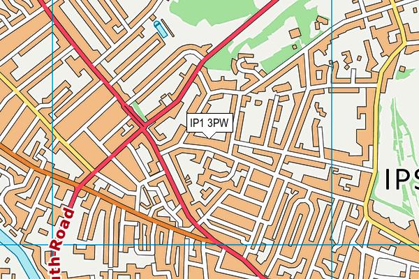 IP1 3PW map - OS VectorMap District (Ordnance Survey)
