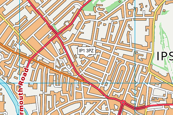 IP1 3PZ map - OS VectorMap District (Ordnance Survey)