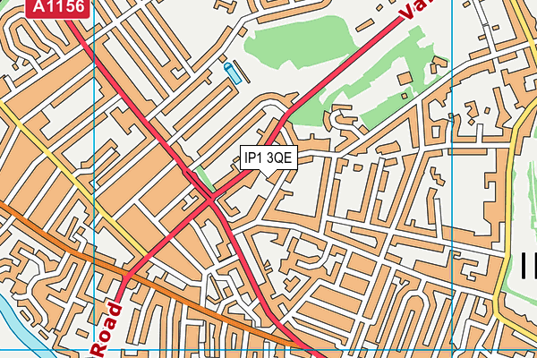 IP1 3QE map - OS VectorMap District (Ordnance Survey)