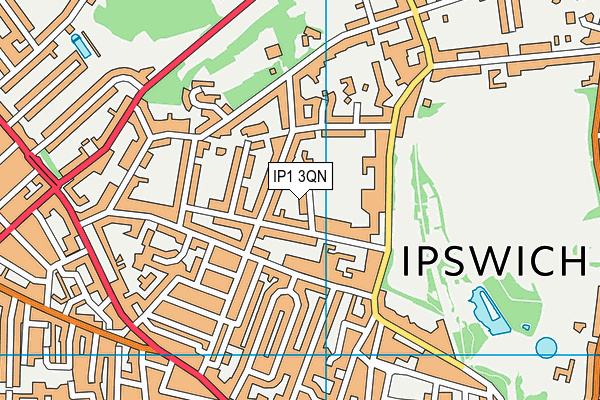 IP1 3QN map - OS VectorMap District (Ordnance Survey)